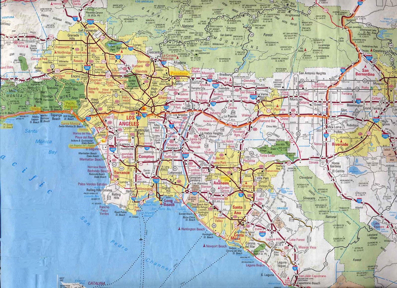 Map of Los Angeles, USA